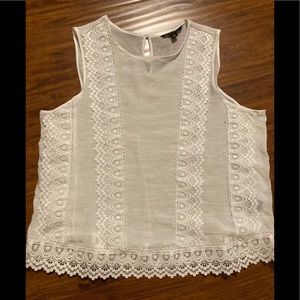 White lace sheer tank